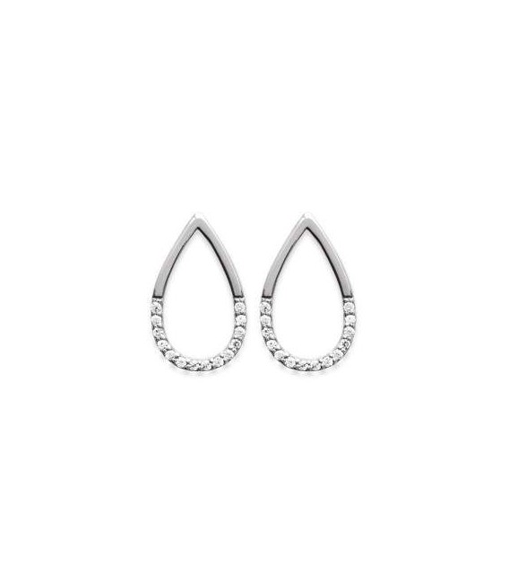 Boucles d'oreilles originales argent massif et zirconium -1