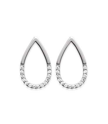 Boucles d'oreilles originales argent massif et zirconium -1