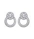  Boucles d'oreilles argent massif anneaux imbriqués de zirconium -1