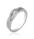 Bague zirconium argent massif anneau entrelacs et vagues incrustée de zirconium blanc -1