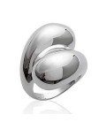 Grosse bague argent massif large anneau croisé