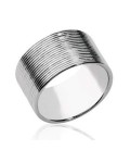 Bague argent massif tube stries