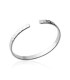 Beau bracelet jonc argent massif martelé rigide ouvert -1