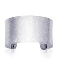 Gros bracelet manchette argent massif rigide stylisé 