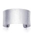 Gros bracelet manchette argent massif rigide stylisé -1