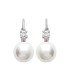 Boucles d'oreilles argent massif perle de Majorque et zirconium-1