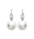 Boucles d'oreilles argent massif perle de Majorque et zirconium-1