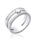 Grosse bague argent massif zirconium taillé diamant griffé