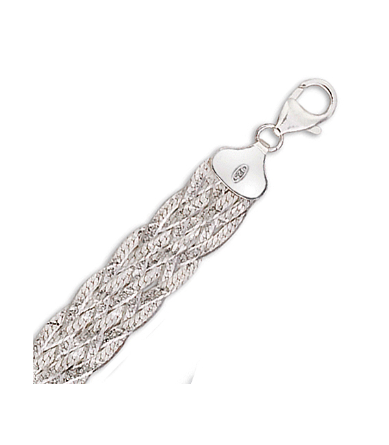 Beau bracelet femme argent massif finement tressé-1