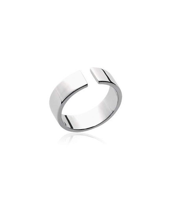 Bague ouverte argent massif miroir-1