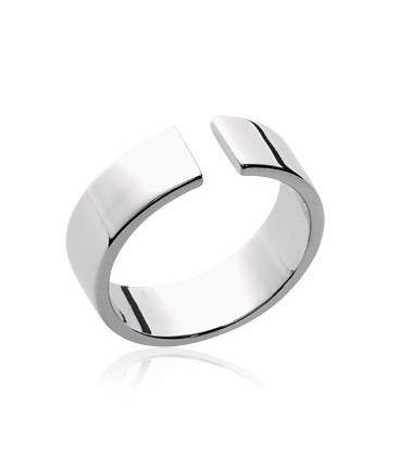 Bague ouverte argent massif miroir-1