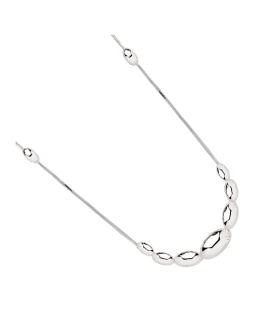 Collier argent massif perlé olivettes en chute