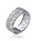 Bague alliance argent massif oxydes de zirconium 