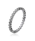 Alliance argent massif sertie zirconium ronds