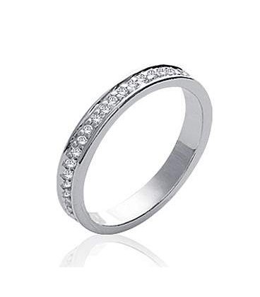 Belle bague argent massif alliance de zirconium en tour complet-1