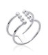 Bague argent massif anneaux ouvert huit zirconium blanc-1