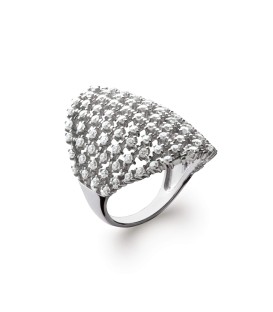 Bague argent massif envellopante rangs de zirconium