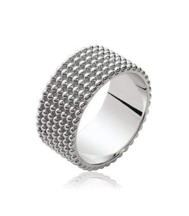  Grosse bague argent massif perlée-1