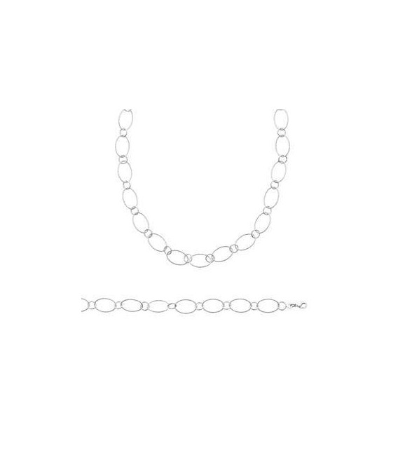Beau collier argent massif maille -1