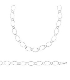 Beau collier argent massif maille 