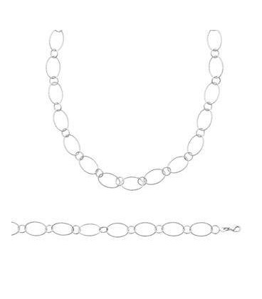 Beau collier argent massif maille -1