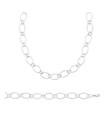 Beau collier argent massif maille -1