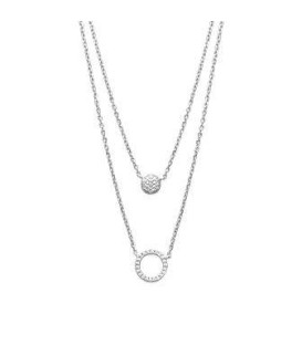 Collier en deux chaines argent massif moderne 