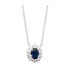 Collier chaine argent massif beau zirconium bleu saphir-1