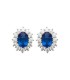 Boucles d'oreilles argent de zirconium saphir et blanc -1