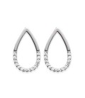 Boucles d'oreilles argent massif petit pendant ovalisé multitude de zirconium