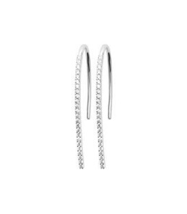 Belles boucles d'oreilles pendantes argent massif incrustées de zirconium blanc-1