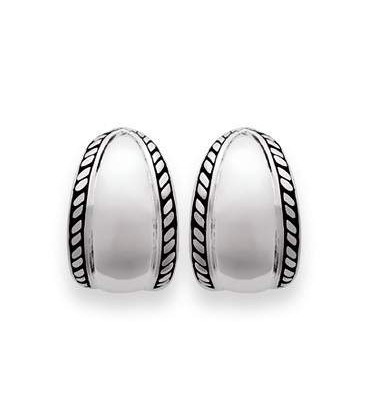 Belles boucles d'oreilles argent massif demi créole -1