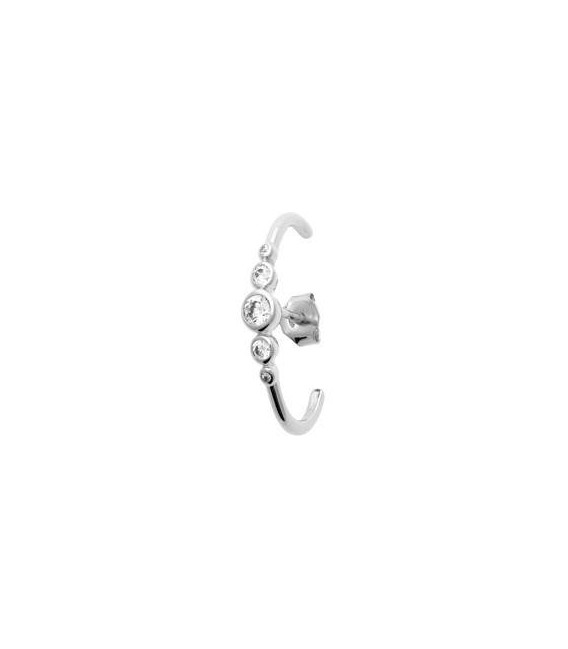 Bague d'oreilles argent massif et zirconium -1