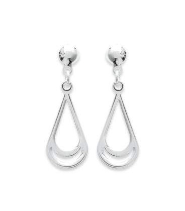Boucles d'oreilles pendant argent massif -1