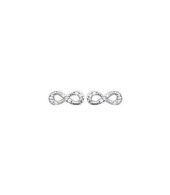 Boucles d'oreilles "infini " en argent zirconium-1