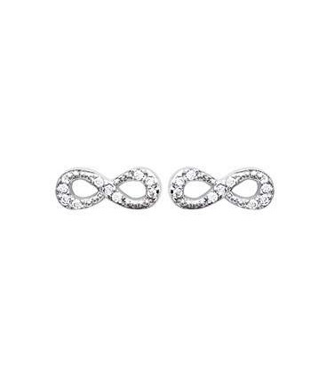 Boucles d'oreilles "infini " en argent zirconium-1