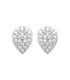 Boucles d'oreilles plates argent massif zirconium en poire-1