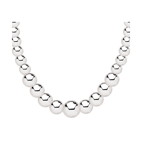 Collier perles d'argent massif en chute-2