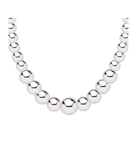 Collier perles d'argent massif en chute