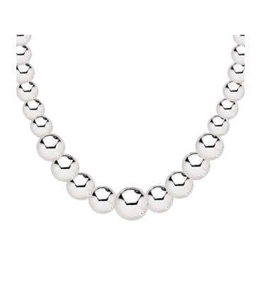 Collier perles d'argent massif en chute-2