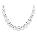 Collier perles d'argent massif en chute