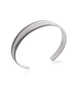 Beau bracelet argent massif rigide ouvert-1