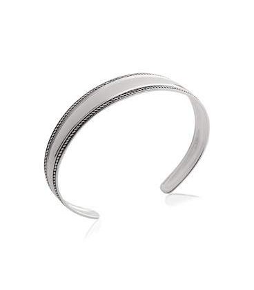 Beau bracelet argent massif rigide ouvert-1