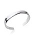 Bracelet manchette joncs plats croisés argent massif -1