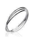Bracelet argent massif trois anneaux entre croisés