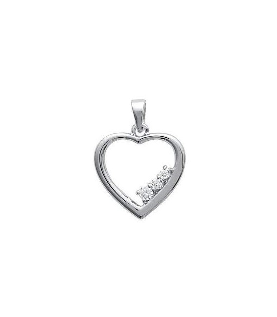 Pendentif coeur dans coeur zirconium-1