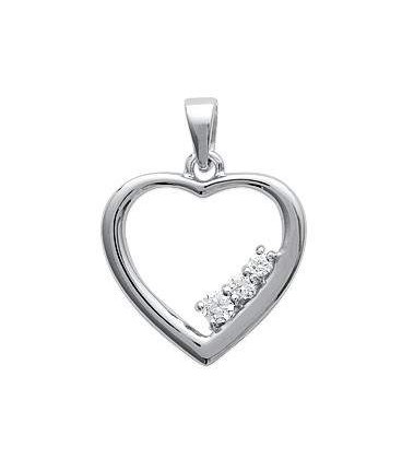 Pendentif coeur dans coeur zirconium-1