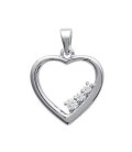 Pendentif coeur dans coeur zirconium