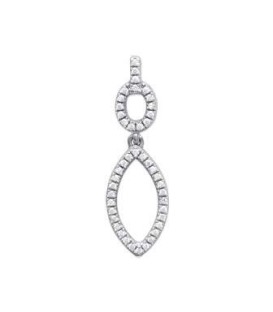 Beau pendentif boucles mode argent zirconium