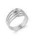 Bague argent massif bel effet anneaux entrelacs -1